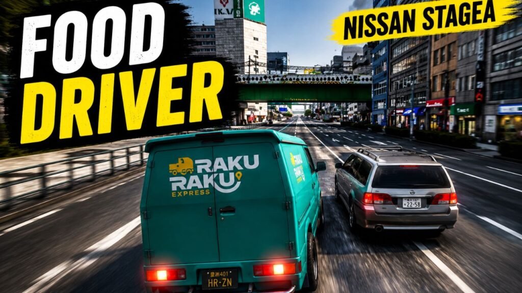 i became a food delivery driver in nissan stagea forza horizon 6 🍔 (1)