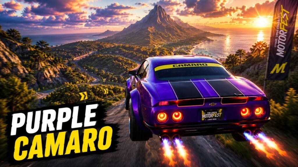 this purple camaro steals the show! 😈 motorfest ps5 (1)